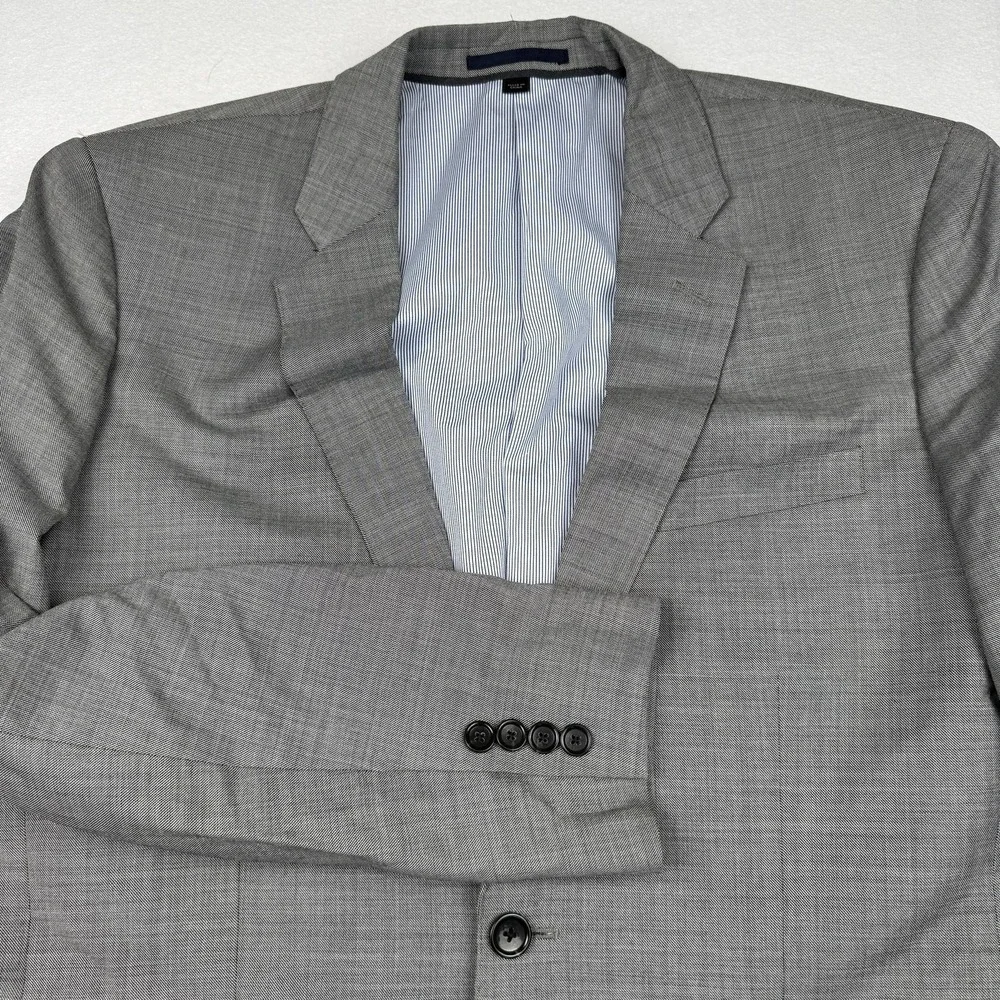 J.Crew Blazer Mens 42R Gray Ludlow Tollegno 1900 Wool Two Button Jacket Slim Fit
